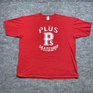 Plus Skateshop Ft Walton Beach FL Red Graphic T-Shirt Mens 3XL Anvil Cotton